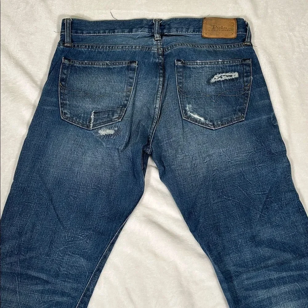 Ralph Lauren Classic Blue Distressed Denim Jeans